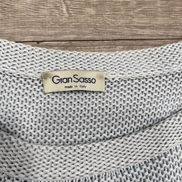 Gran Sasso Sweater Mens 54 XL Light Blue Cotton Knit Crewneck Made In Italy - Picture 2 of 11